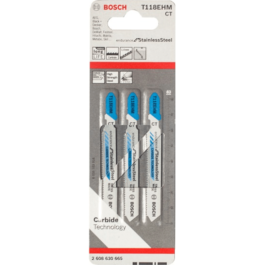 Bosch T118EHM Jigsaw Blade (2-5mm) Endurance for Stainless Steel [2608630665] - KHM Megatools Corp. Main image