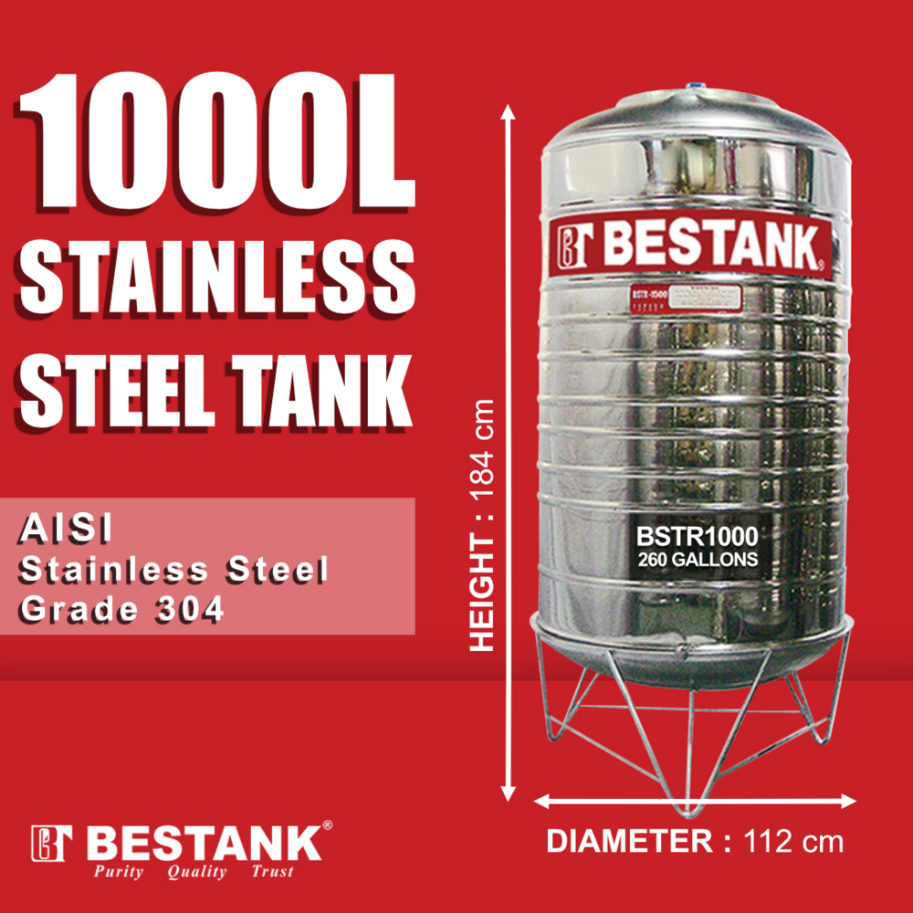 Bestank BSTR Stainless Steel Cylindrical Water Storage Tank (Vertical) Secondary image