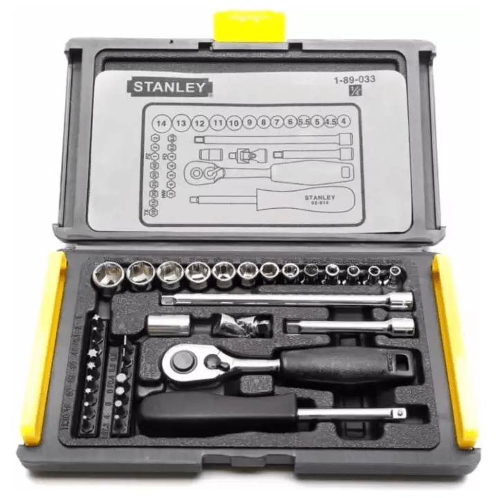Stanley 89-033 1/4" Drive Socket Wrench Set 35pcs (4-14mm) - KHM Megatools Corp.
