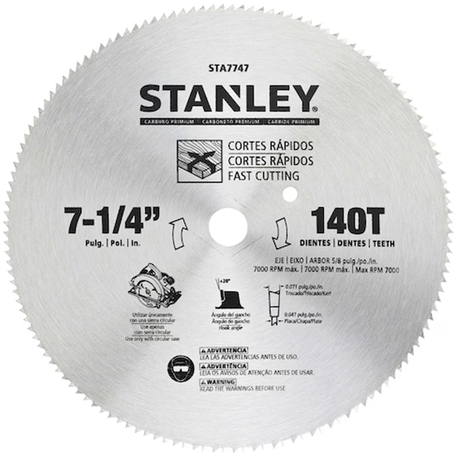 Stanley STA7747-AE HSS Carbide Circular Saw Blade 7-1/4" 140T | Stanley by KHM Megatools Corp. Main image