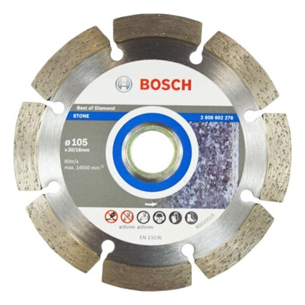 Bosch Diamond Cut Off Wheel 4" Segmented for Stone (2608602276) | Bosch by KHM Megatools Corp. Main image
