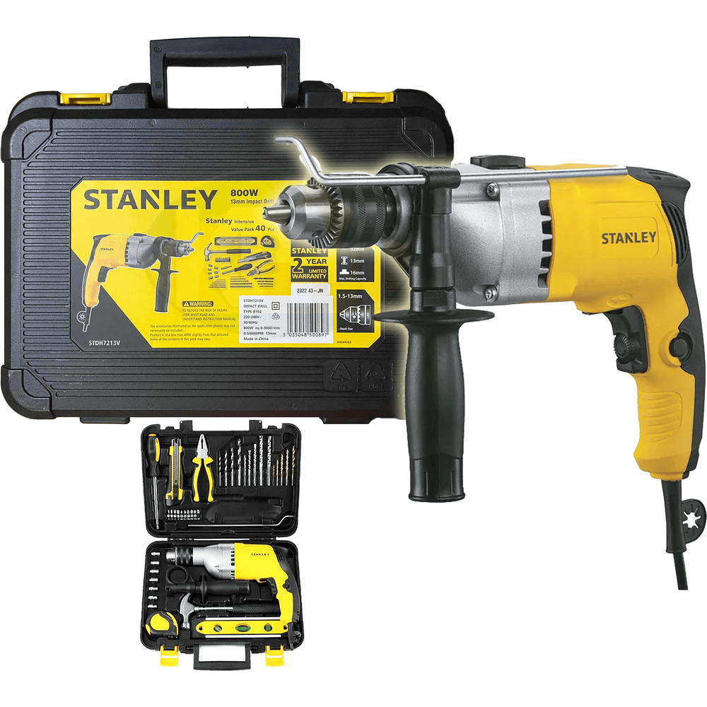 Stanley STDH7213V Impact / Hammer Drill 13mm 800W (Value Pack) - KHM Megatools Corp. Main image
