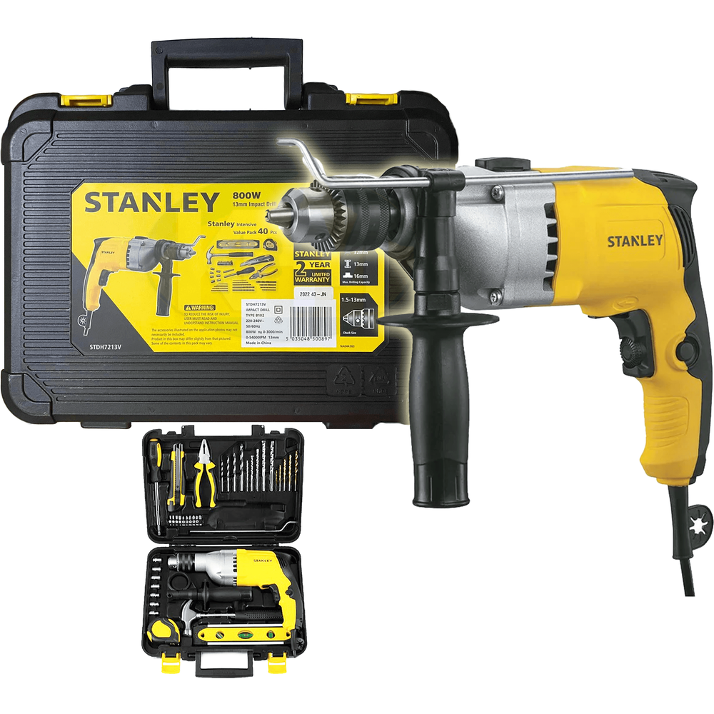 Stanley STDH7213V Impact / Hammer Drill 13mm 800W (Value Pack) - KHM Megatools Corp.