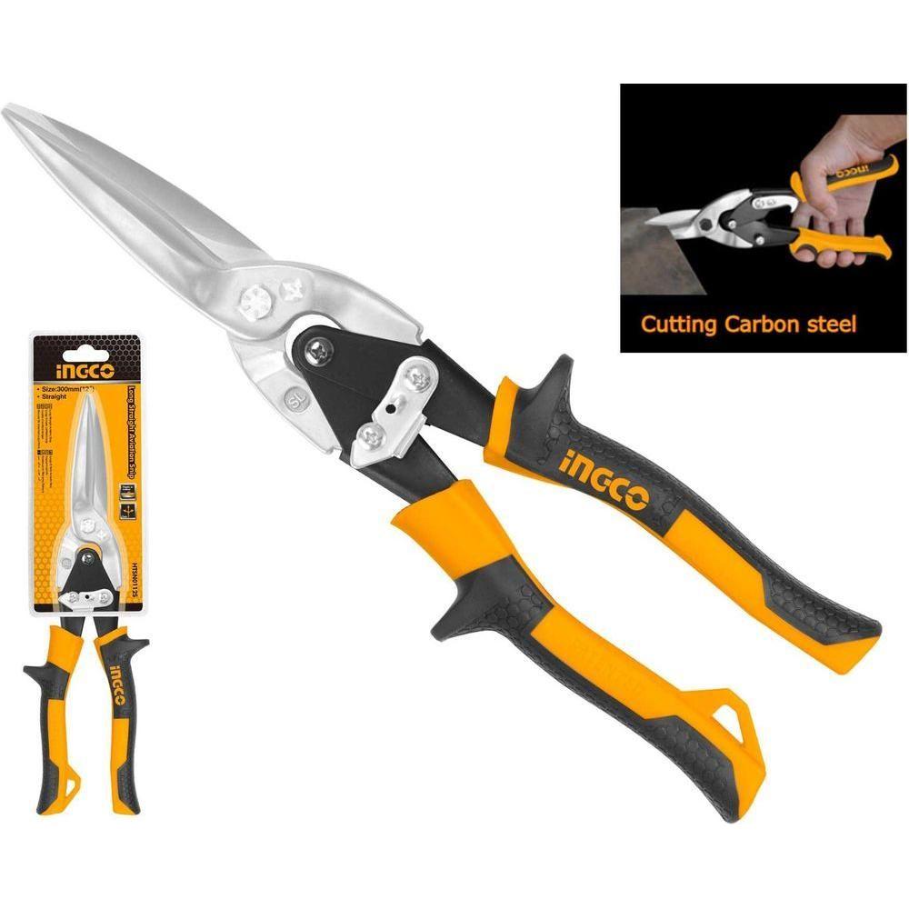 Ingco HTSN0112S Long Straight Aviation Snip 12" - KHM Megatools Corp. Main image