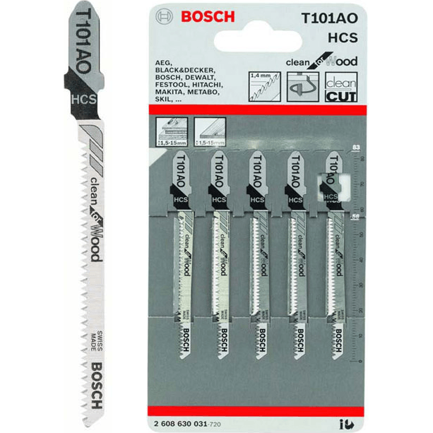 Bosch T101AO Jigsaw Blade (Fine Curved Cut) Clean for Wood [2608630031] - KHM Megatools Corp. Main image