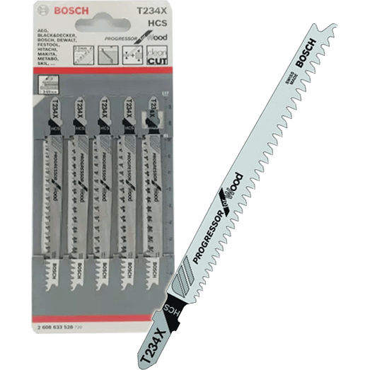 Bosch T234X Jigsaw Blade (Clean Cut) Progressor Blade for Wood [2608633528] - KHM Megatools Corp. Main image