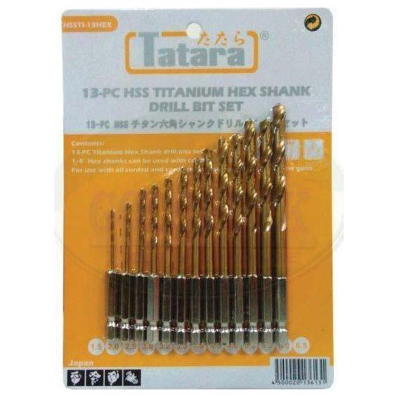 Tatara HSSTI-13HEX Titanium Hex Shank Drill Bit Set - Goldpeak Tools PH Tatara Main image