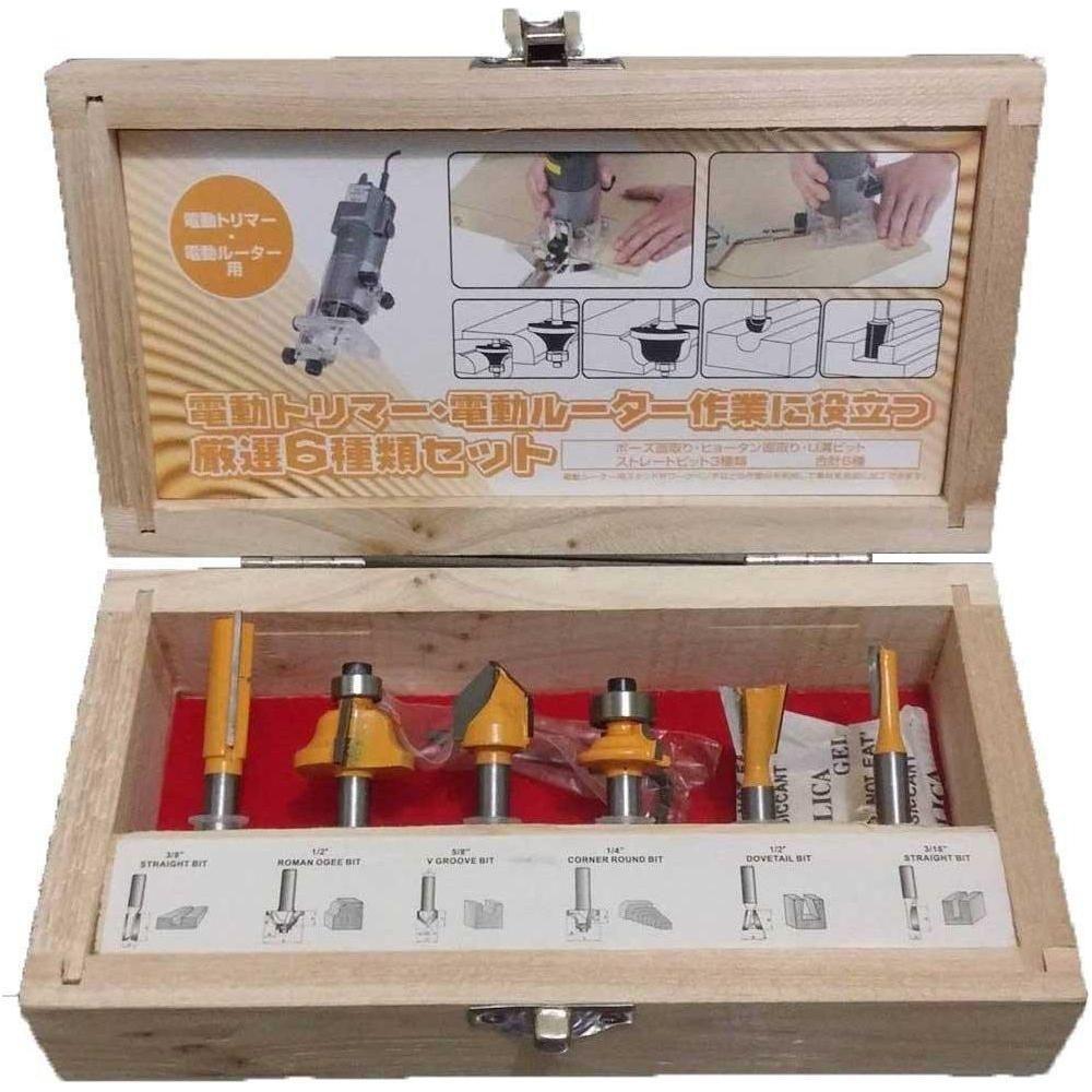 Tatara Router Bit Set 1/4" 6pcs/box - Goldpeak Tools PH Tatara