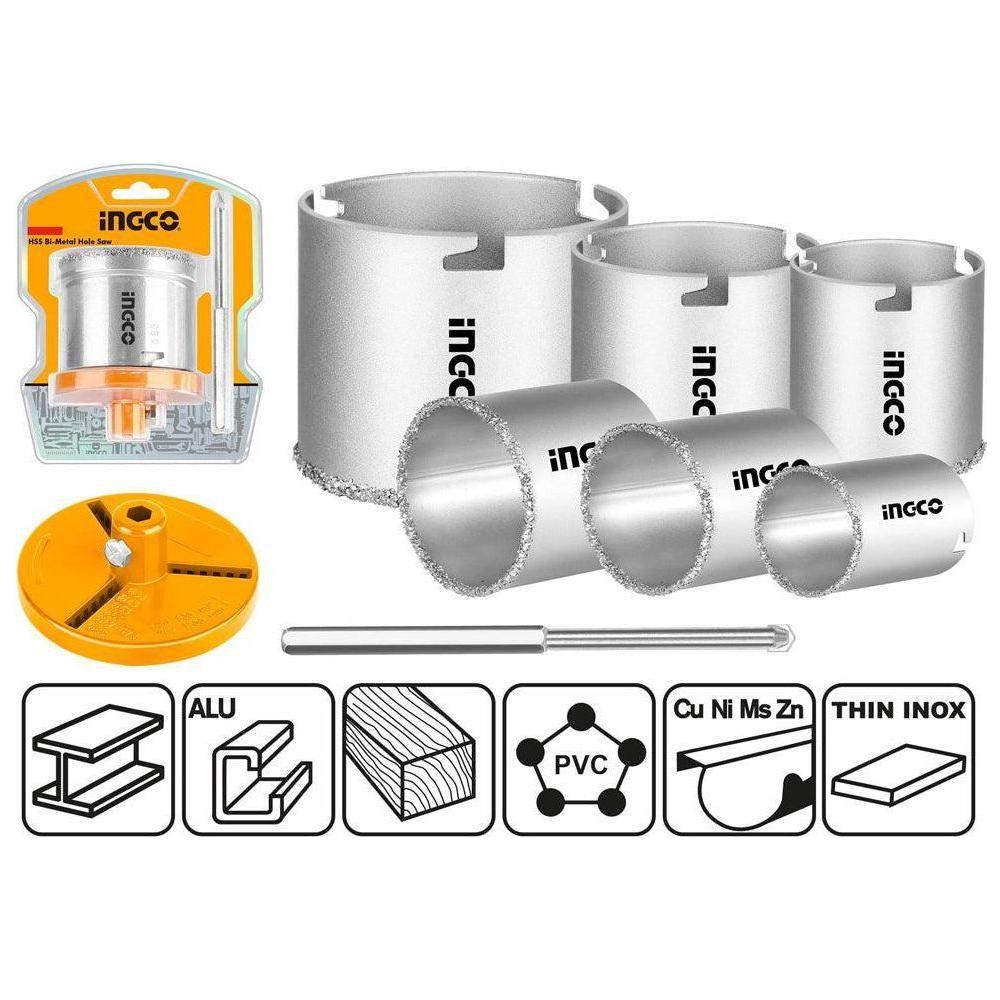 Ingco HSB4061 TCT Hole Saw Set (Carbide Gritted) - KHM Megatools Corp. Main image