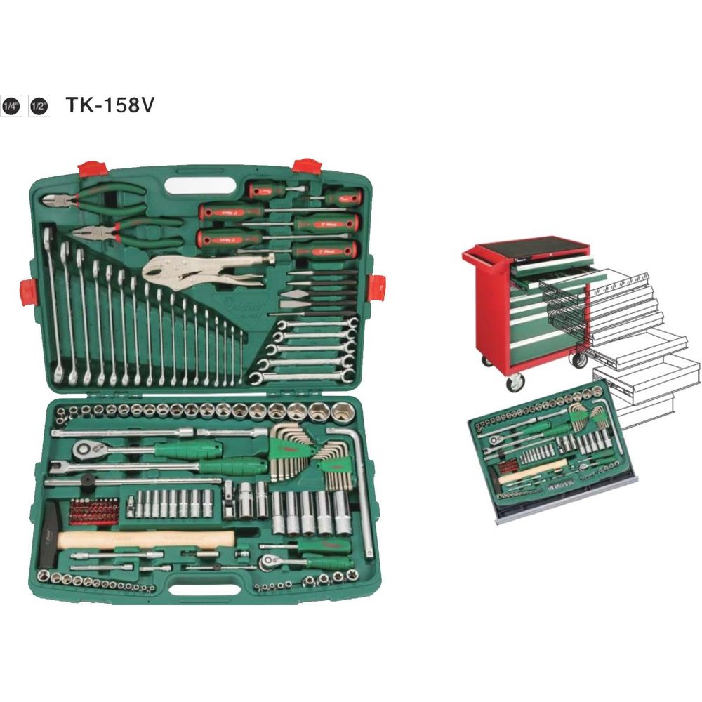 Hans TK-158V 158pcs. Socket Wrench & Hand Tools Set (1/4" & 1/2" DR) | Hans by KHM Megatools Corp.