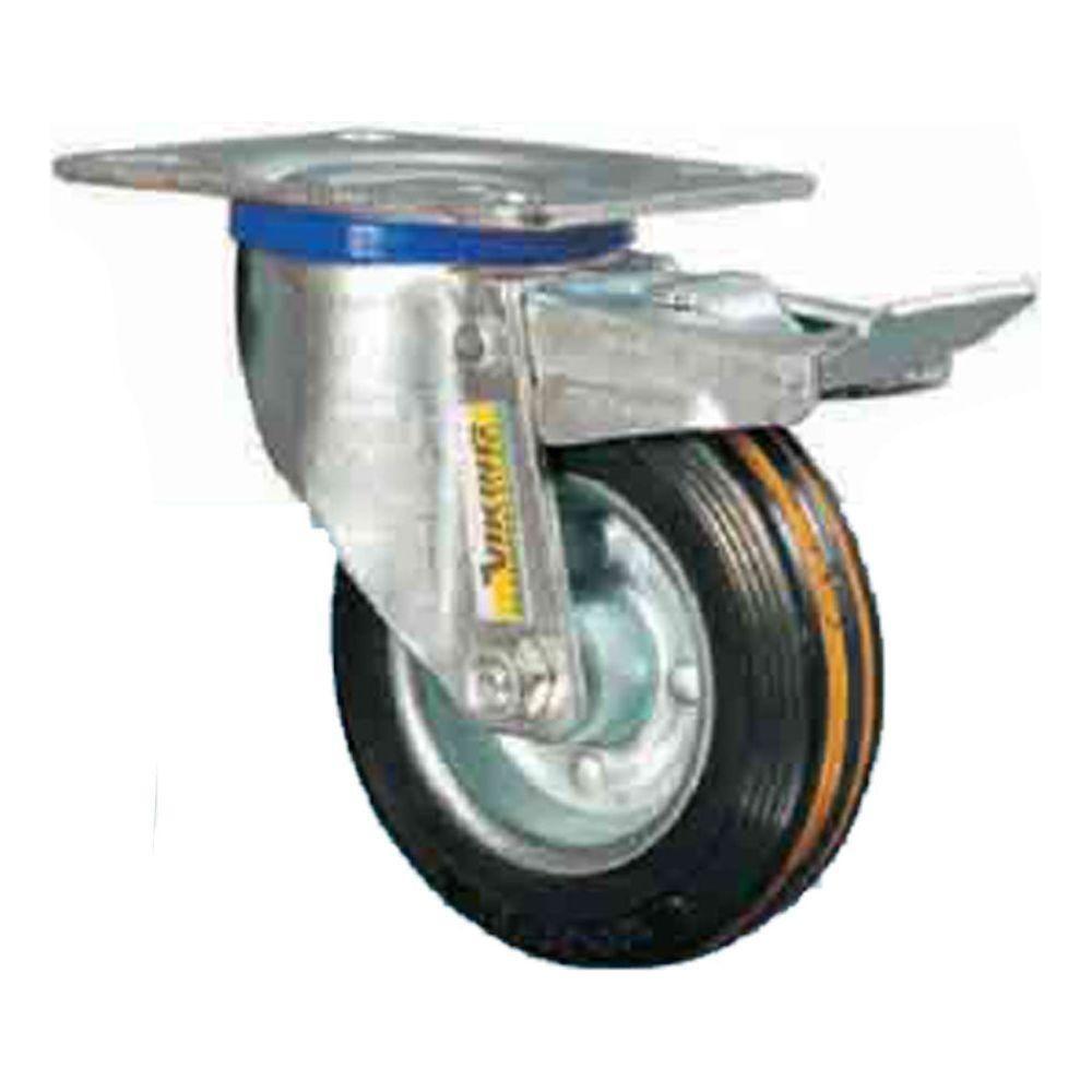 Viking Rubber on Steel Rim Castor Wheels (501) (Swivel w/ Brake) | Viking by KHM Megatools Corp. Main image