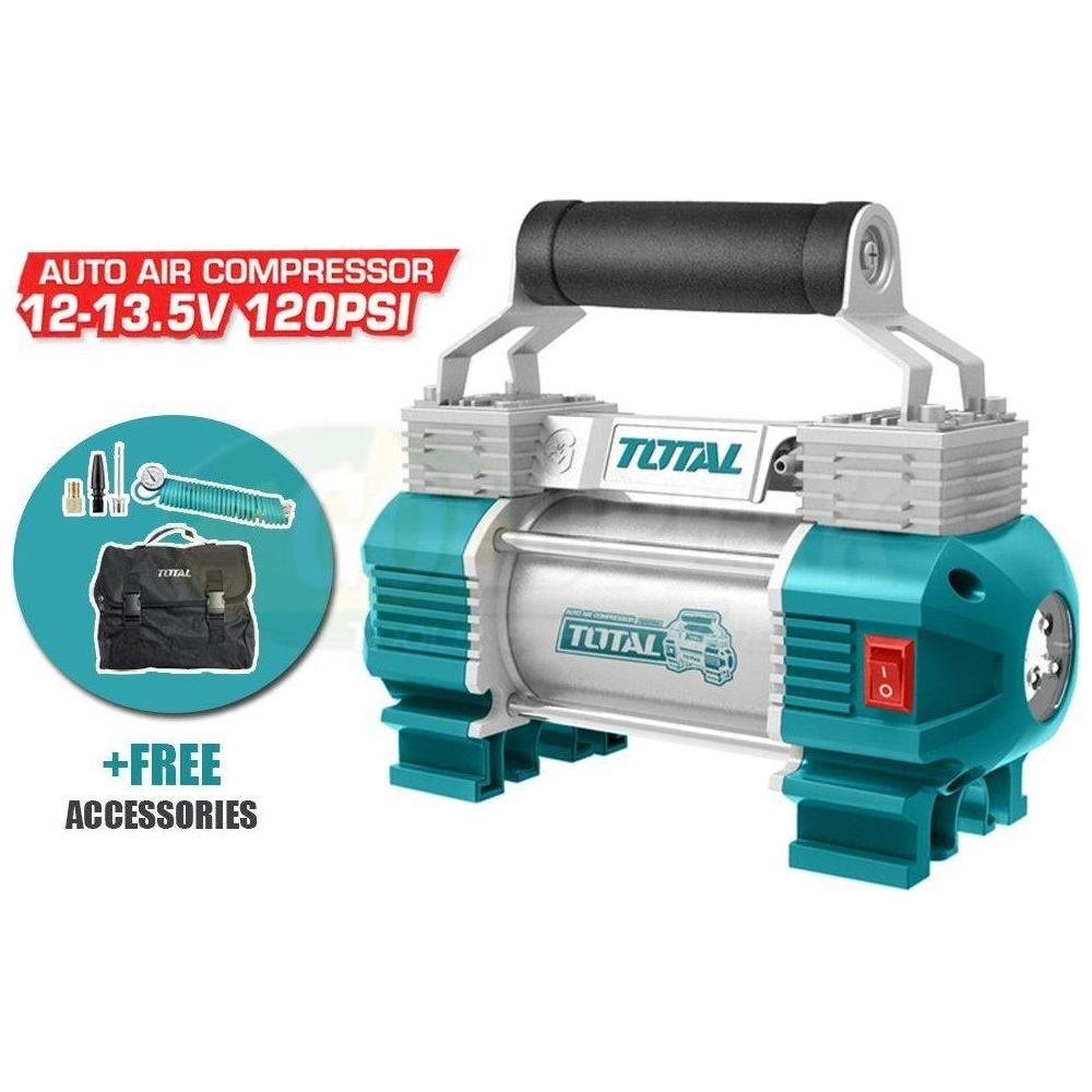 Total TTAC2506 12V Auto Air Compressor with Light - Goldpeak Tools PH Total Main image