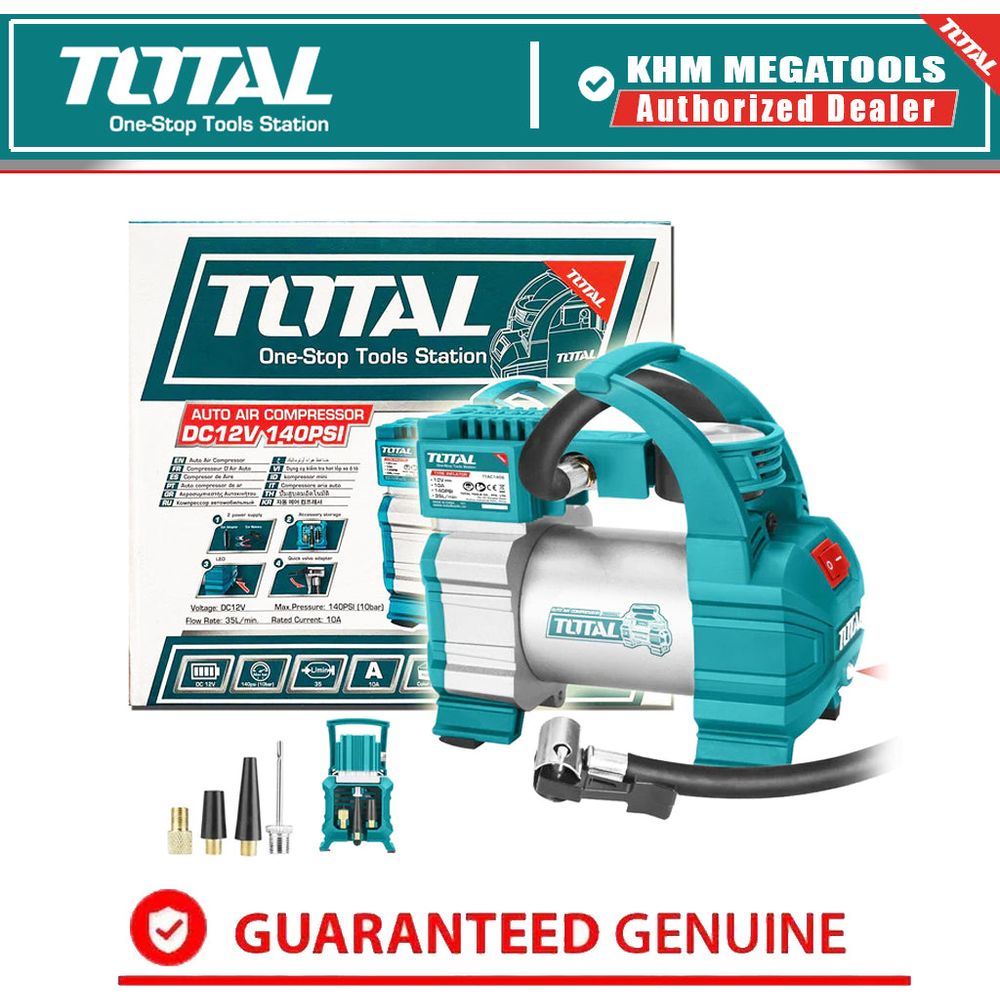 Total TTAC1406 12V Cordless Inflator with Light - ToolsSavvy.ph