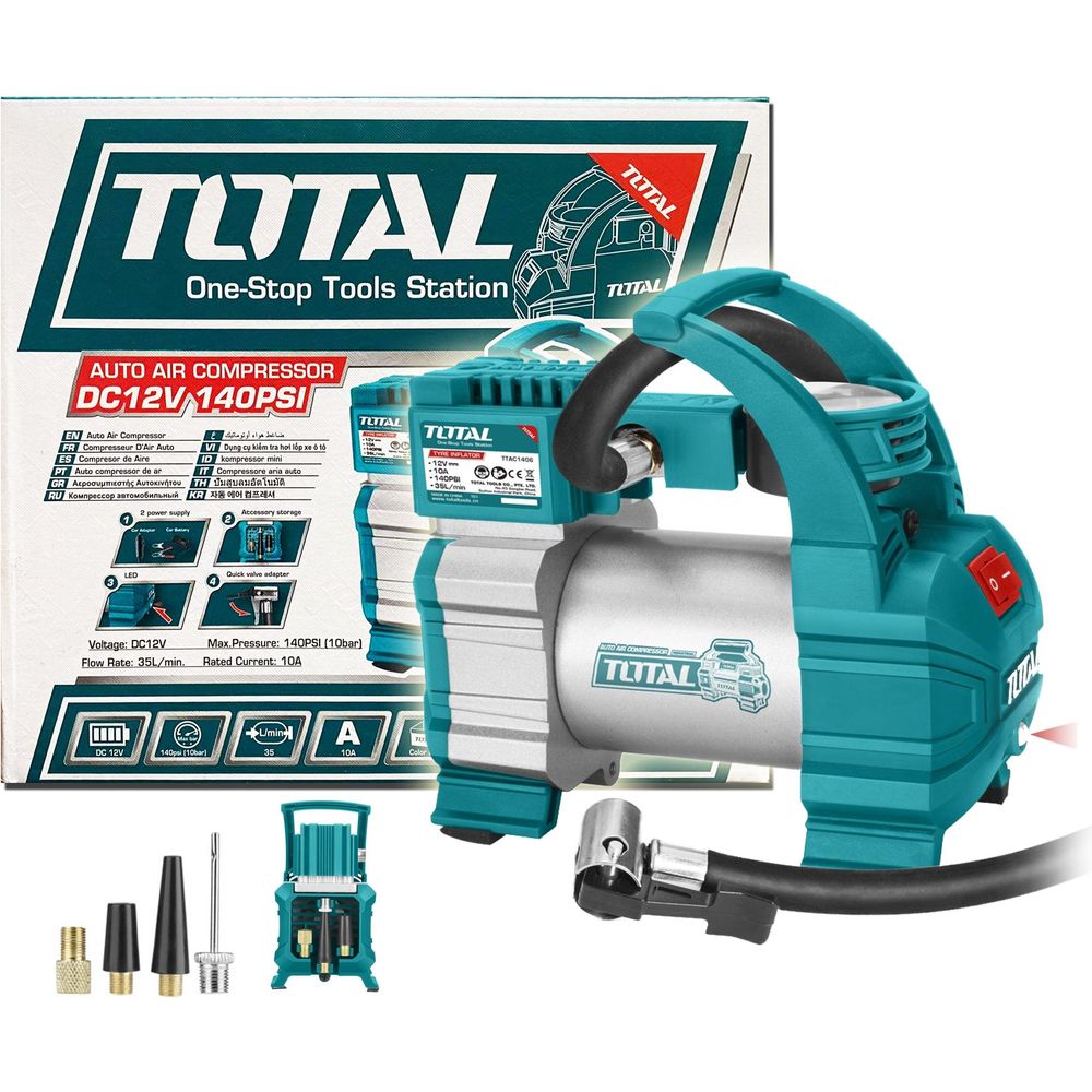Total TTAC1406 12V Auto Air Compressor with Light | Total by KHM Megatools Corp. Main image