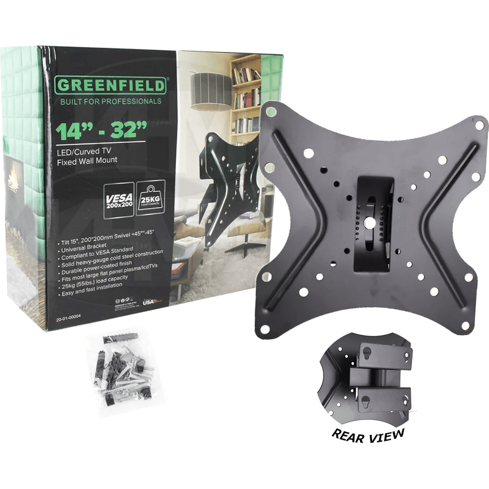 Greenfield LED-802 Fixed TV Wall Mount Bracket 14"-32" - KHM Megatools Corp. Main image