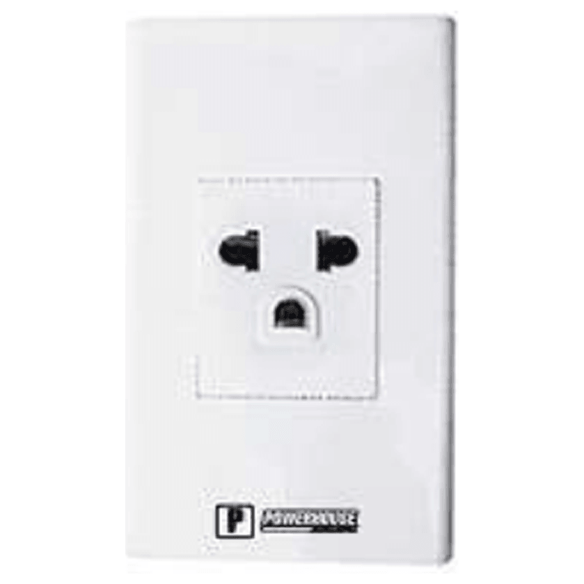 Powerhouse Electric 1 Gang Plate w/ Universal Outlet w/ Ground - KHM Megatools Corp. Main image