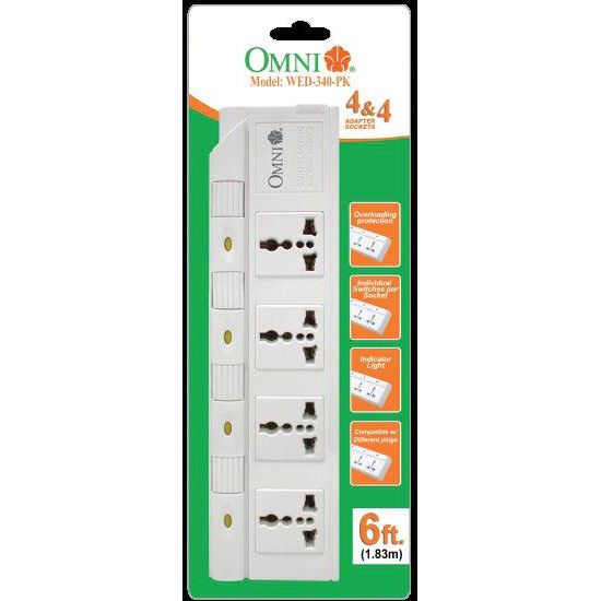 Omni WED-340 Extension Cord Set 4-Gang with Individual Switch | Omni by KHM Megatools Corp. Main image