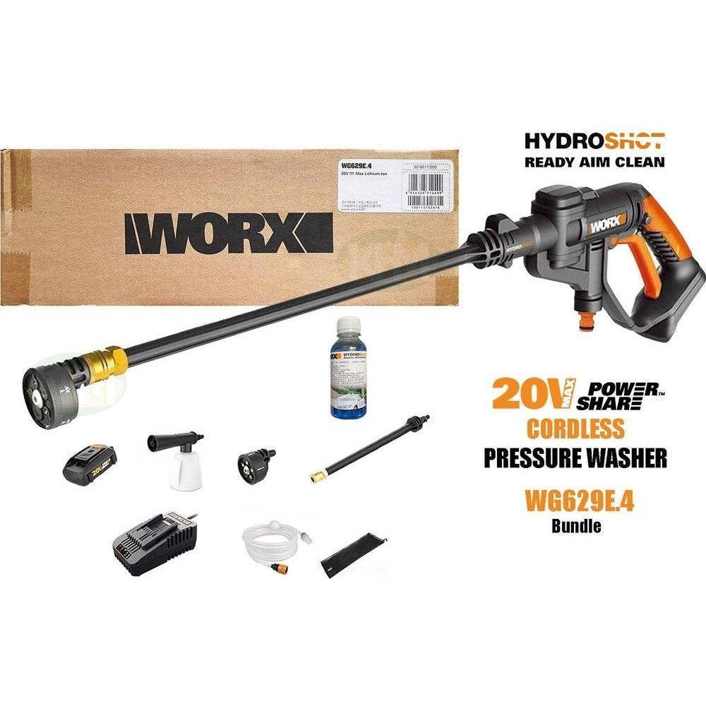 Worx WG629E.4 20V HydroShot Cordless Portable Pressure Washer Kit | Worx by KHM Megatools Corp. Main image