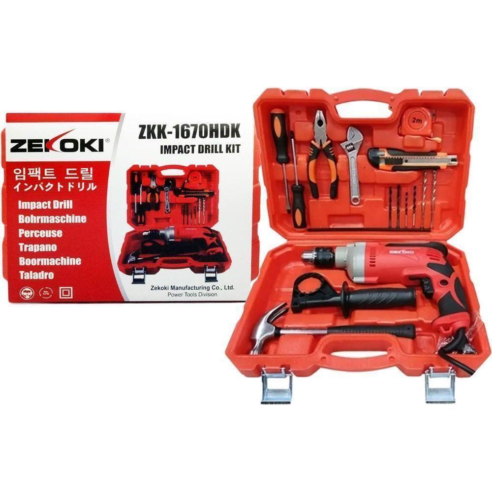 Zekoki ZKK-1670HDK Hammer Drill Kit Set (With Hand Tools & Accessories) - KHM Megatools Corp. Main image