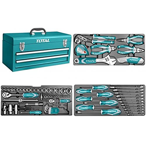 Total THPTCS70971 97pcs Hand Tools Chest / Metal Tool Box Set - ToolsSavvy.ph