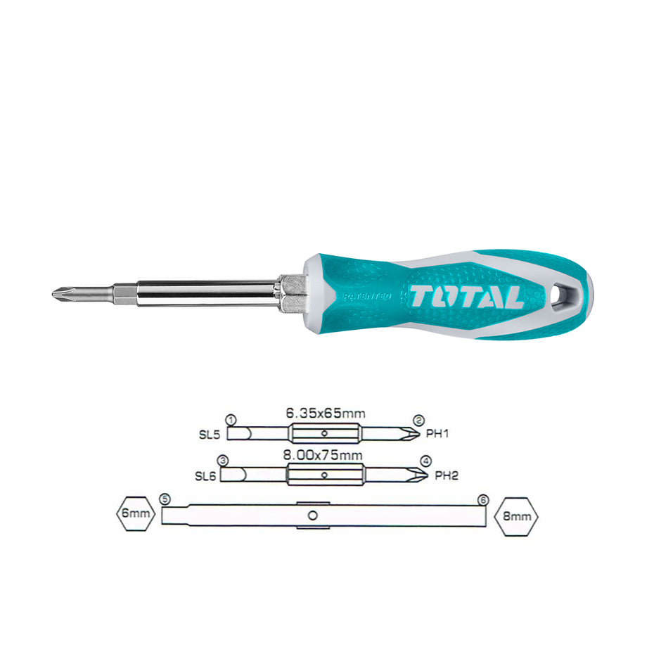 Total THT2506076 6-in-1 Screwdriver Set - ToolsSavvy.ph