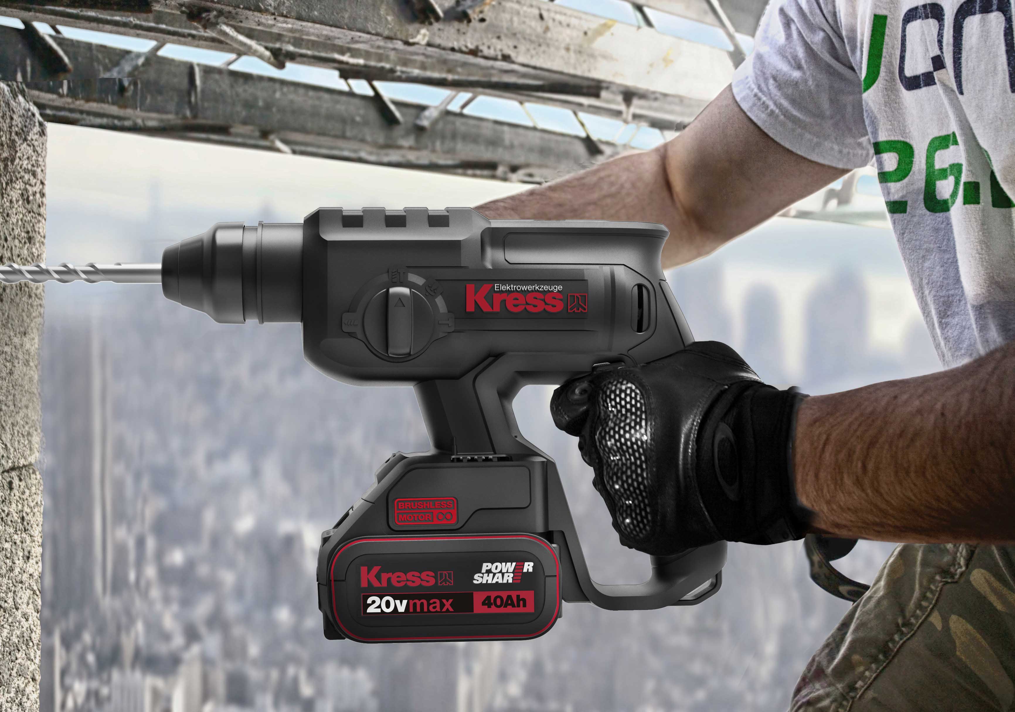 Kress KU390 20V Cordless SDS-plus Brushless Rotary Hammer - ToolsSavvy.ph