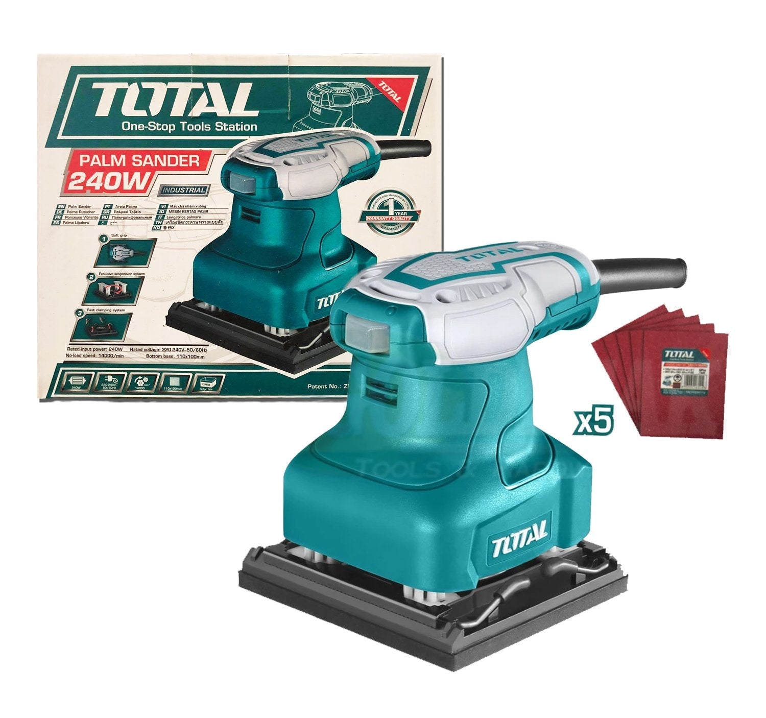 Total TF2231106 Finishing Sander 240W - ToolsSavvy.ph