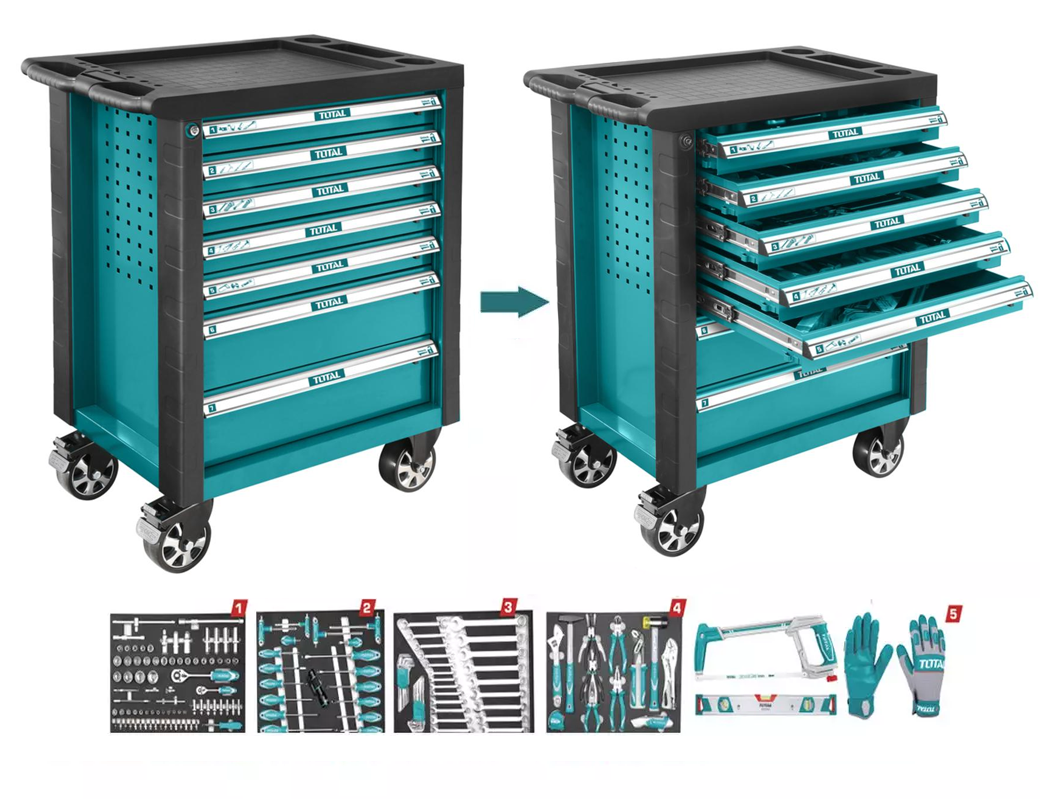 Total THPTCS71621 162pcs Hand Tools Set with Tool Cabinet - ToolsSavvy.ph