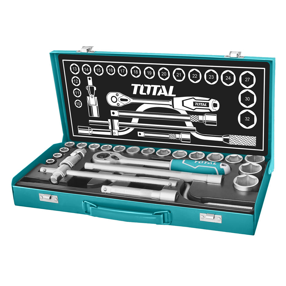 Total THT141253 24pcs Socket Wrench Set 1/2" Drive - ToolsSavvy.ph