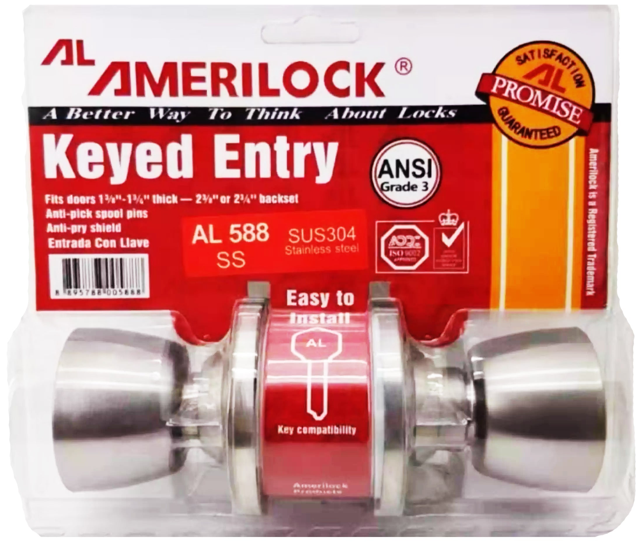 Amerilock AL 588 Keyed Entry Door Knob (Tylo Series) - ToolsSavvy.ph