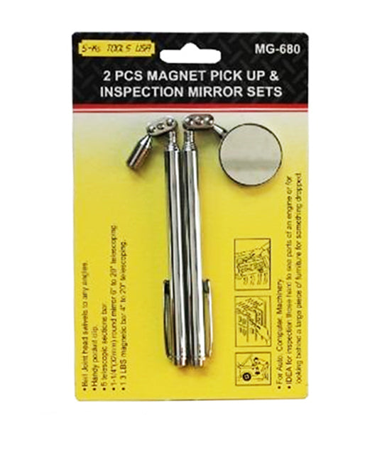S-Ks MG-680 2pcs Magnetic Pick up & Inspection Mirror - ToolsSavvy.ph