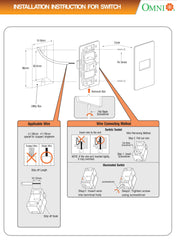 Omni SP0-S14 1-Way Illuminated Switch in Stainless Plate 16A (Wide Series) - ToolsSavvy.ph