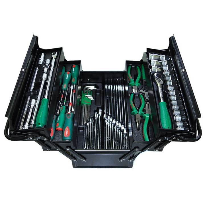 Hans TTB-68P 1/2" DR. Socket Wrench & Assorted Hand Tools Set Tote Tool Box Set - ToolsSavvy.ph