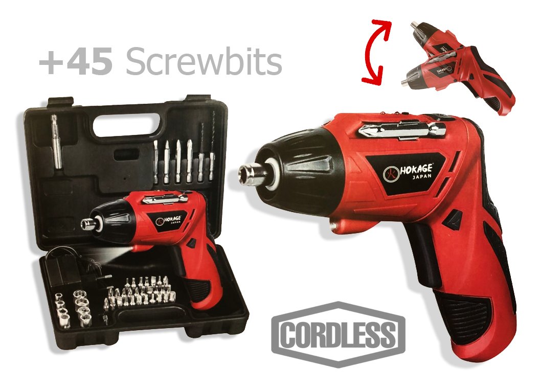 Hokage HKG-CS45K Cordless Screwdriver Kit with Case - ToolsSavvy.ph Main image