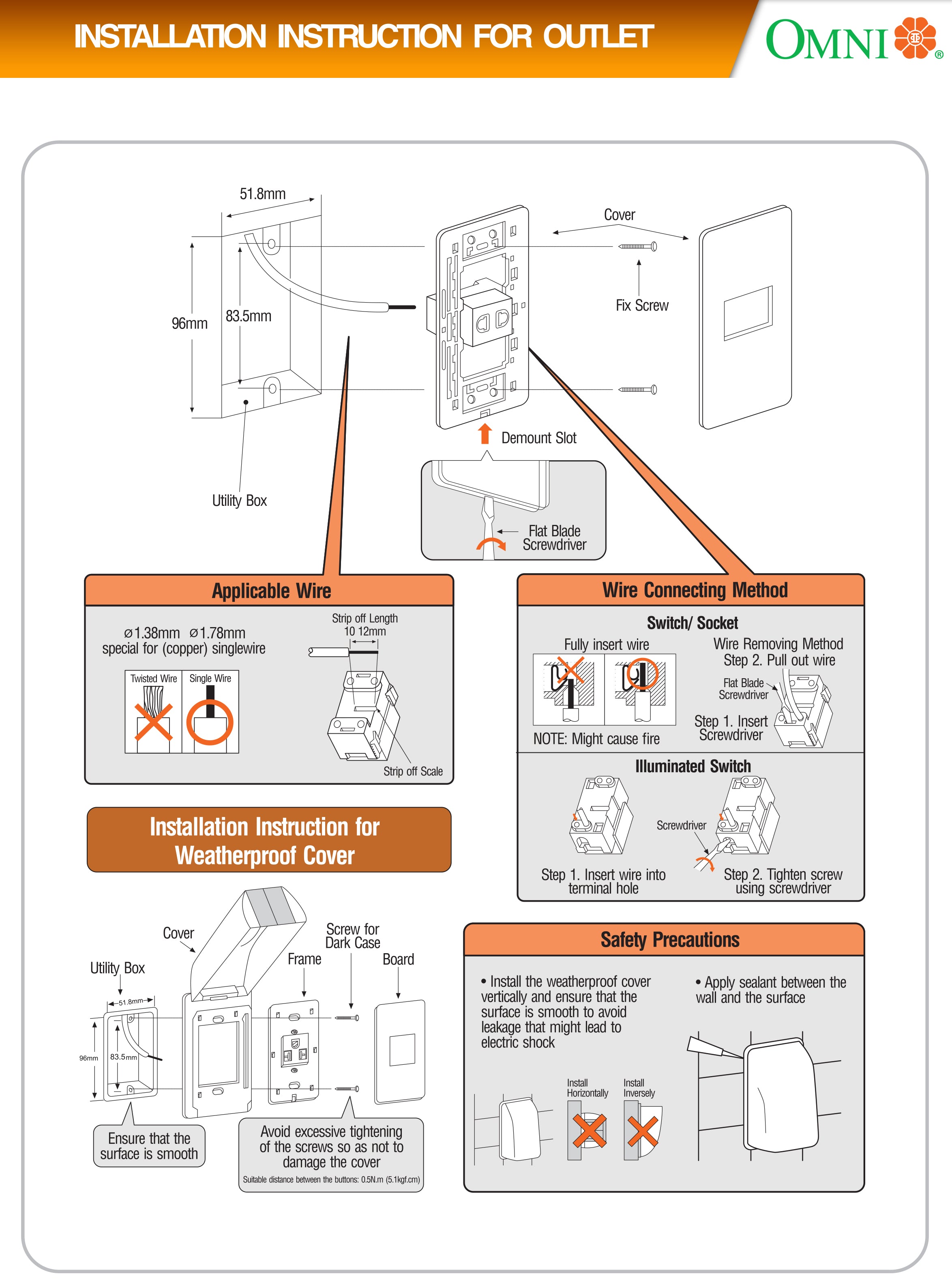 Omni P2-ER 2pc Regular Outlet in Plate (Flush Type) - ToolsSavvy.ph