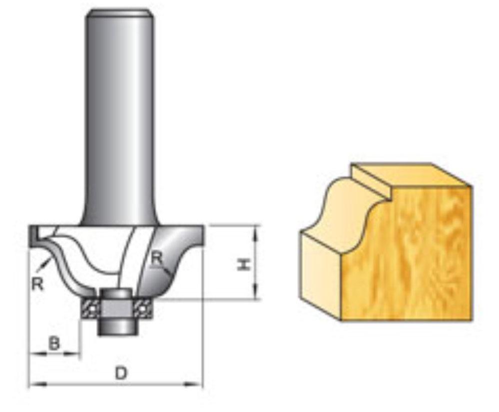 Tatara Roman Ogee Router Bit with Bearing - ToolsSavvy.ph Main image