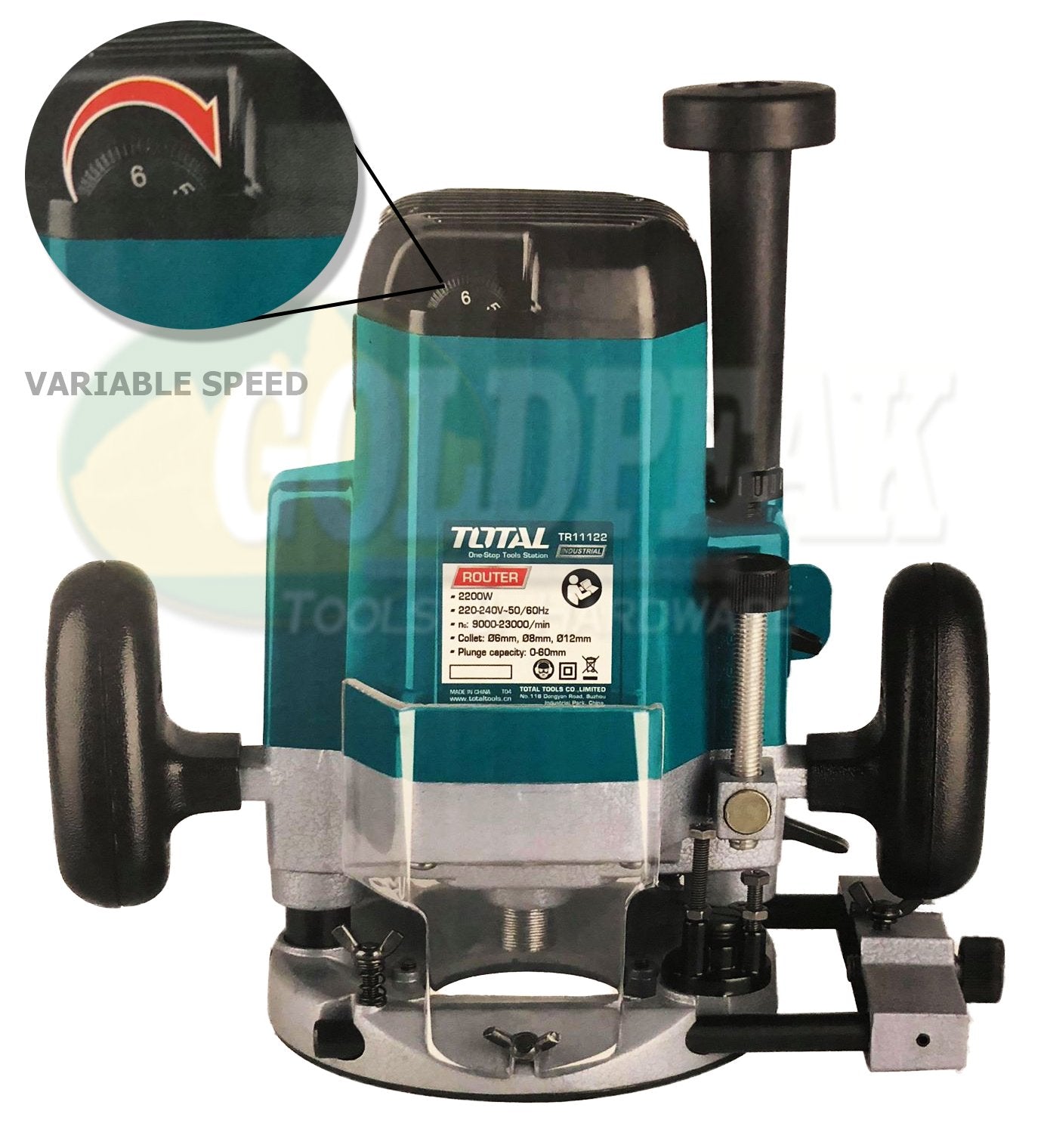 Total TR11122 Plunge Router (Variable Speed) - ToolsSavvy.ph