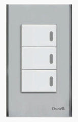 Omni SP3-S14 3pc 1-Way Illuminated Switch in Stainless Plate 16A (Wide Series) - ToolsSavvy.ph