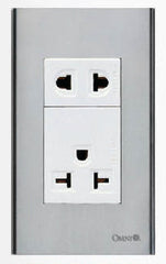 Omni SP3-WA/WU Aircon Tandem Outlet 20A & Universal Outlet 16A in Stainless Plate (Wide Series) - ToolsSavvy.ph