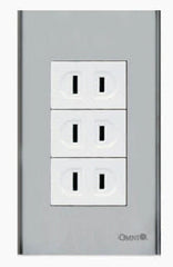 Omni SP3-WR 3pc Regular Convenience Outlet in Stainless Plate 16A (Wide Series) - ToolsSavvy.ph