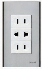 Omni SP3-WR/WU/WR 2pc Regular Convenience Outlet & Universal Outlet in Stainless Plate (Wide Series) - ToolsSavvy.ph