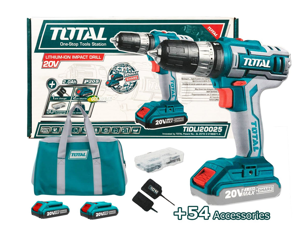 Total TIDLI20025 20V Cordless Hammer Drill - ToolsSavvy.ph