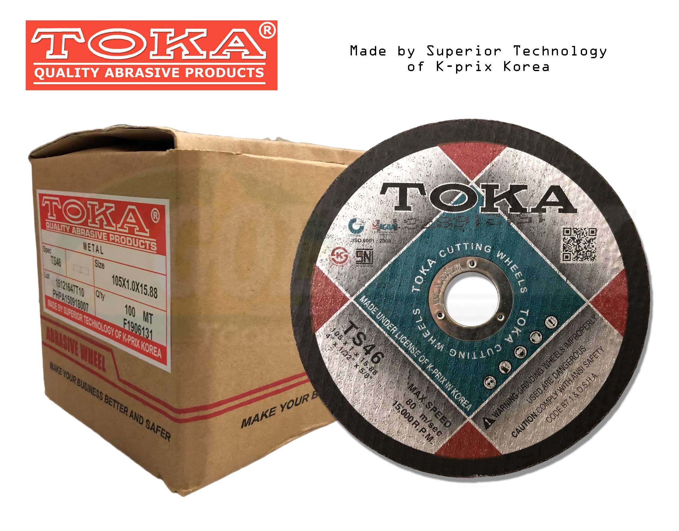 Toka TS46 Stainless Cut Off Wheel 4" (Super Thin) - ToolsSavvy.ph