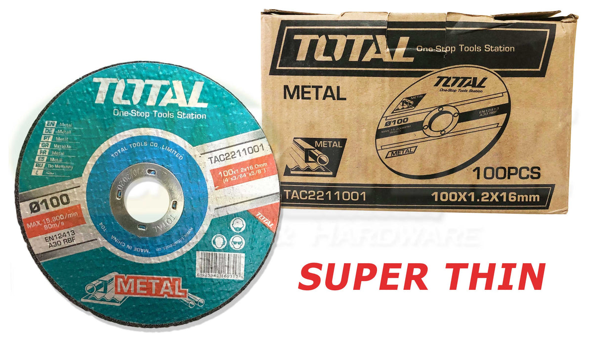 Total TAC2211001 Cut Off Wheel 4" (Super Thin) - ToolsSavvy.ph