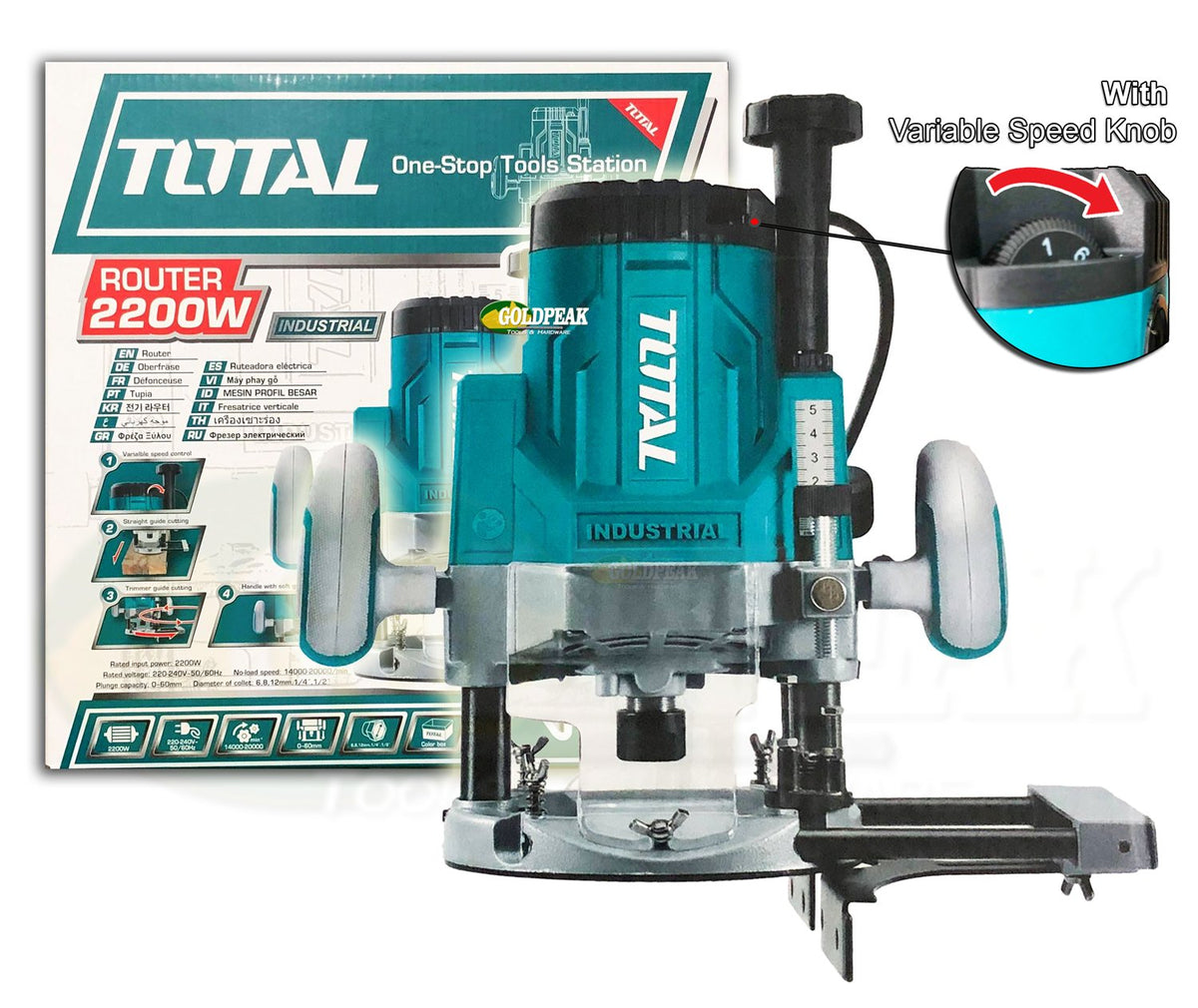 Total TR111226 Plunge Router (2200W) - ToolsSavvy.ph