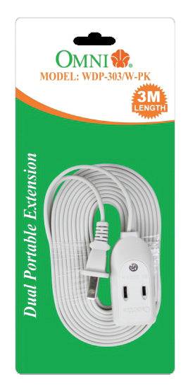 Omni WDP-303-PK W/ Dual Portable Extension Cord Set 3meters Wire 1,000 6A 250V - ToolsSavvy.ph