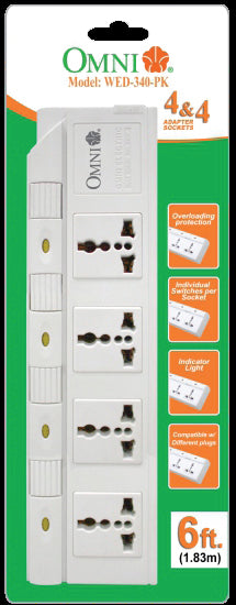 Omni WED-340-PK Extension Cord Set 4-Gang with Individual Switch - ToolsSavvy.ph