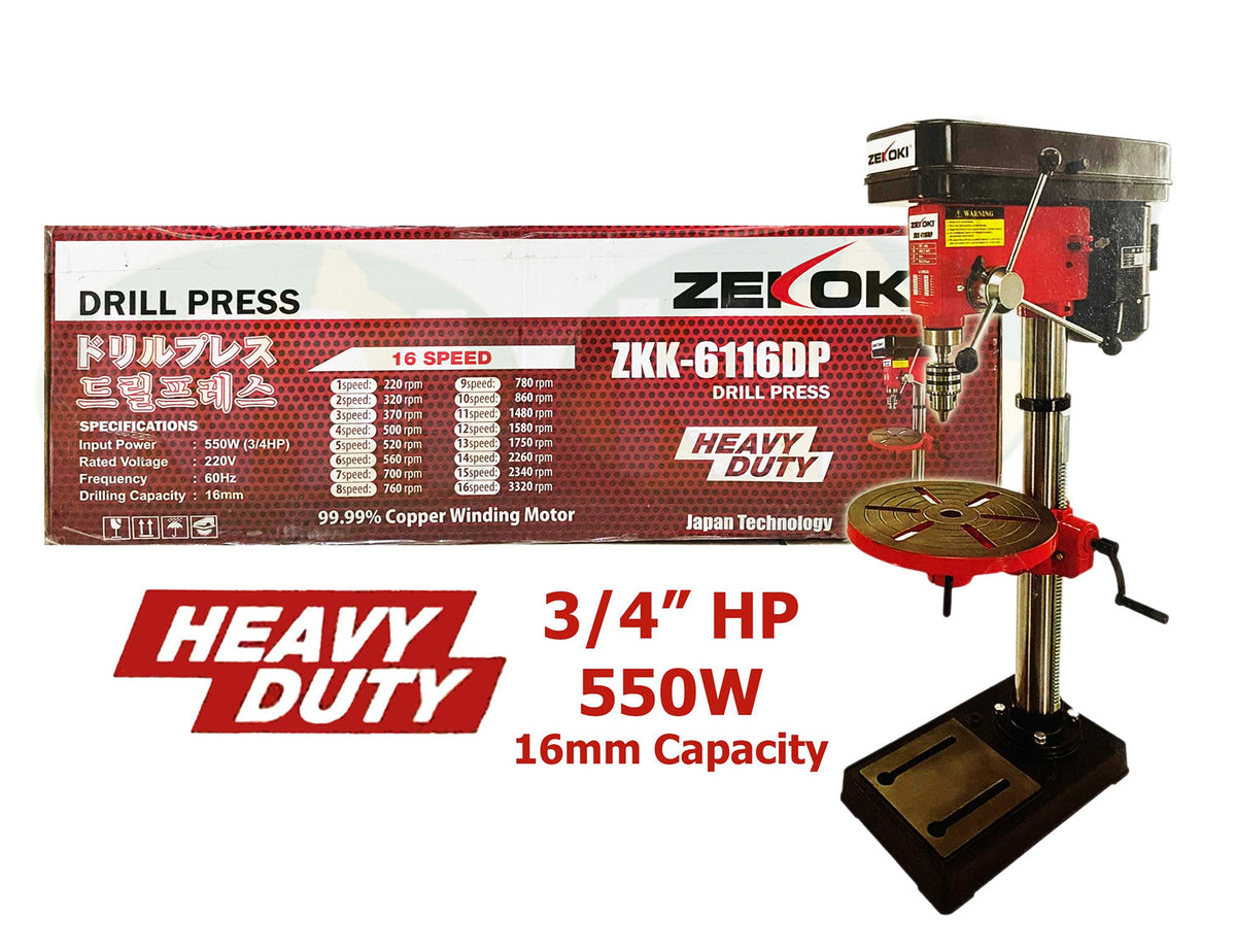 Zekoki ZKK-6116DP Drill Press 550W(3/4HP) - ToolsSavvy.ph